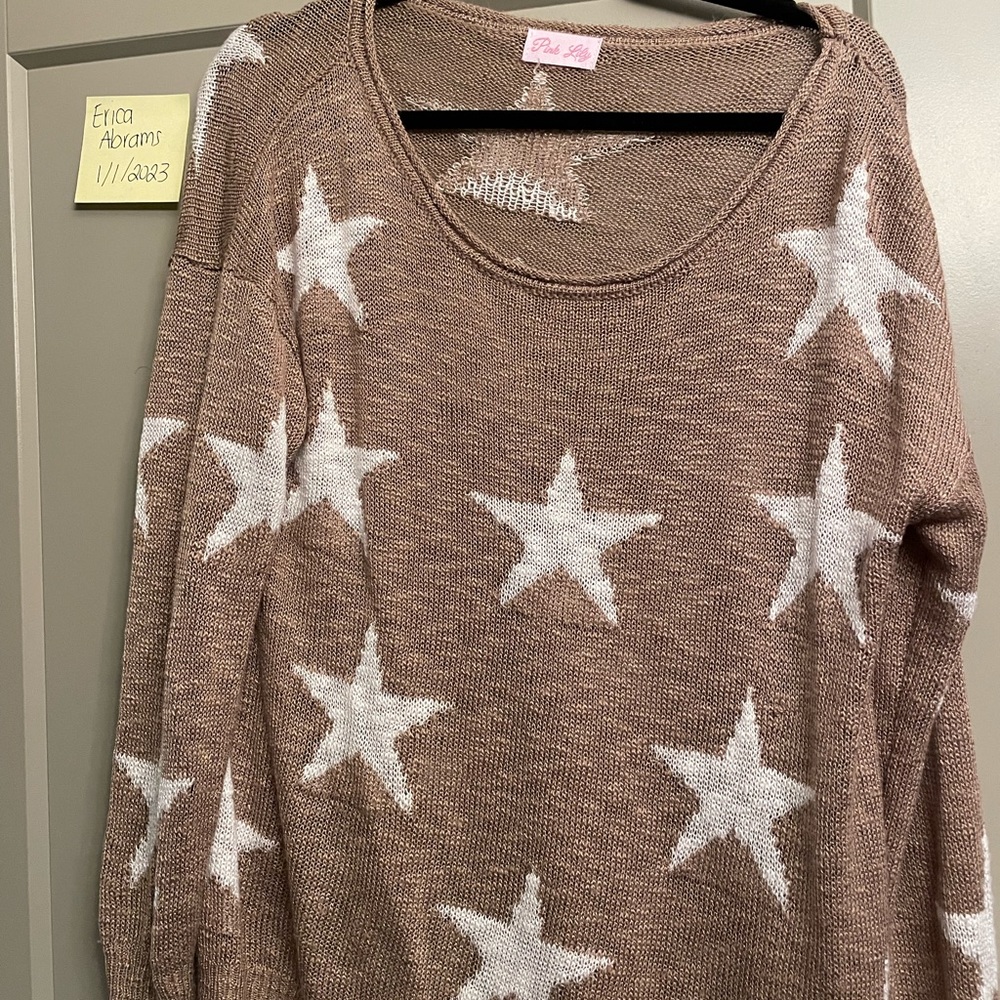 Pink Lily Star Sweater